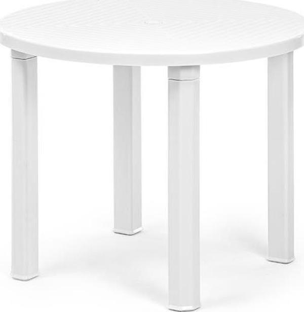 Omnipazar SY-2550 Beyaz Yuvarlak Plastik Masa 90x73 cm - Image 1
