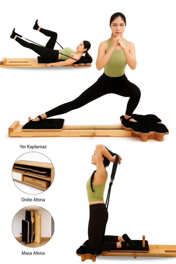 Profesyonel Reformer Pilates Aleti – Ahşap Gövde, Ayarlanabilir Yaylı Sistem - Image 1
