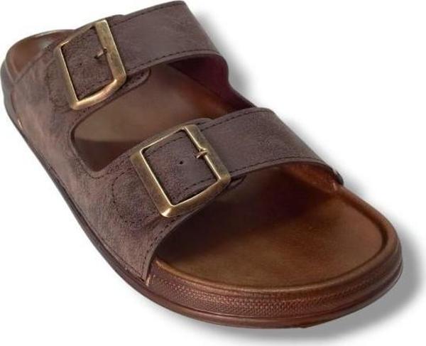 Witta 54201-25 Deri Çift Bant Anatomik Erkek Terlik - Image 1