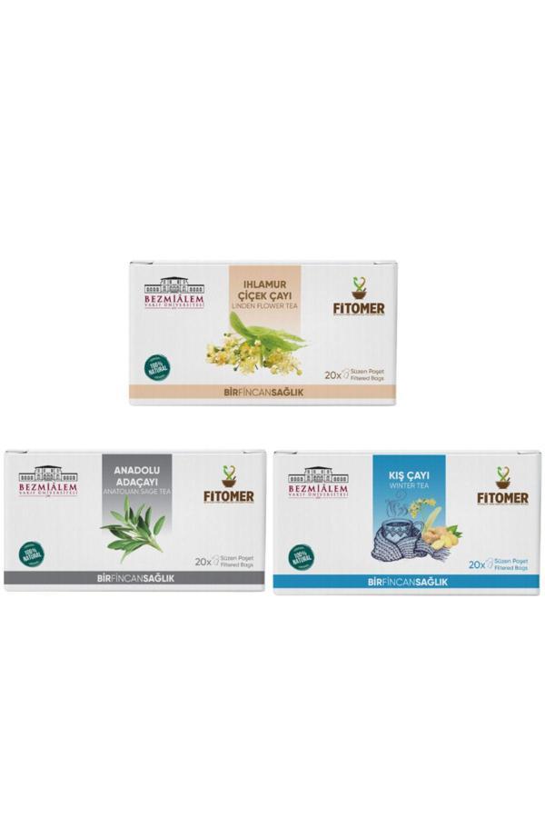 Kışa Özel Bitki Çayı Seti ( Adaçayı - Kış - Ihlamur Çiçek Çayı) - Image 1