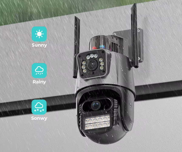CMR 50 Çift Kameralı 8MP IP66 Su Geçirmez Dış Mekan Uyumlu Alarmlı Telefon Uygulamalı Güvenlik Kamerası - Image 1