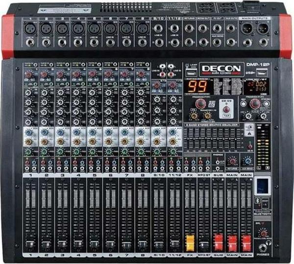 Decon Dmp-12P Usb Bluetooth 8 Kanal Mono 2 Kanal Stereo Anfi 2x650 Watt 12 Kanal Power Mixer Amfi Stüdyo Tipi - Image 1