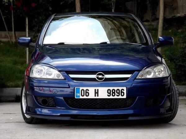 Opel Corsa C uyumlu ÇUPRA  Ön Tampon Lipi Cupra Lip 3 Parça Parlak Siyah - Image 1