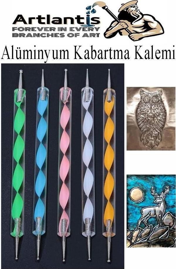 Alüminyum Kabartma Kalemi 5 li 1 Paket Aliminyum Folyo Kabartma Çift Uçlu Akrilik Saplı İzleme Noktalama Kalemi Gravür - Image 1