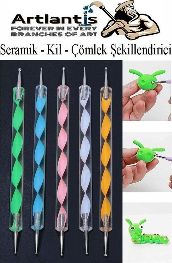 Seramik Kil Çömlek Şekillendirici 5 li 1 Paket Akrilik Seramik Modelaj Oyma Seti Heykel Tasarım Deri Oyma Çizim Kalemi - Image 1