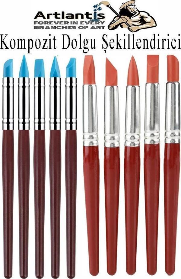 Kompozit Dolgu Şekillendirici Silikon Uçlu Fırça 10 lu 1 Paket Diş Reçine Fırça Kalemi Diş Şekillendirme Kaucuk Diş - Image 1