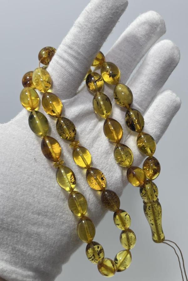 Doğal Kaya Damla Kehribar Tesbih 33lük 32,95 Gram - Image 1