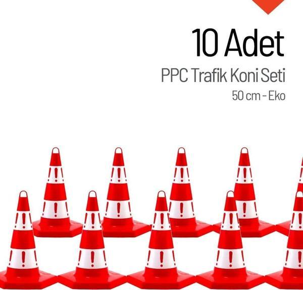 10 Adet Eko Trafik Konisi 50 cm Trafik Dubası - Image 1