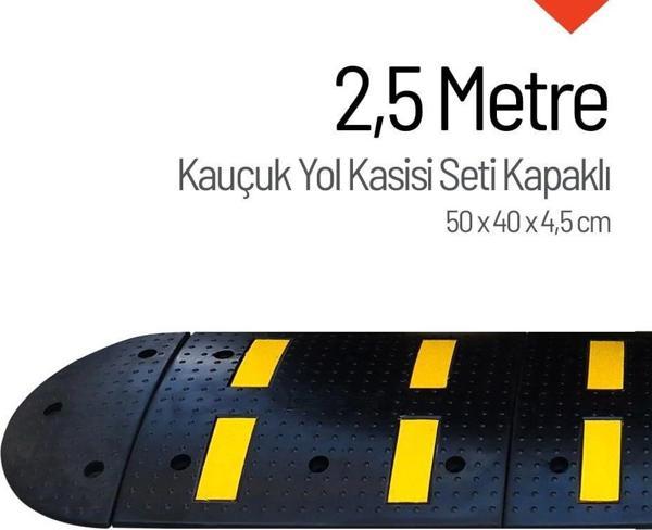 Kauçuk Hız Kesici Set Kapaklı, Yol Kasisi 2,5 metre - Image 1
