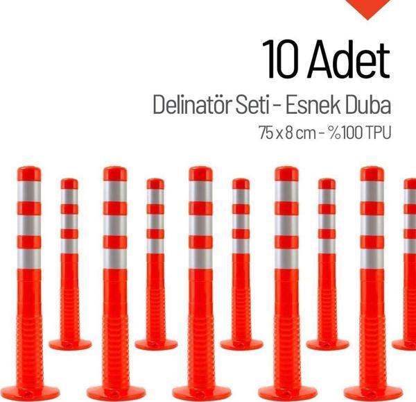10`lu Delinatör Set 75 x 8 cm %100 TPU, Esnek Duba - Image 1