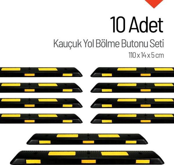 10`lu Kauçuk Yol Bölme Butonu 110x14x5 cm - Image 1