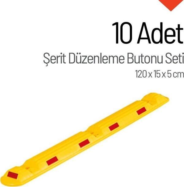 10`lu Şerit Düzenleme Butonu 120x15x5 cm, Otopark Araç Park Yeri Ayırıcı - Image 1