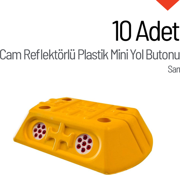 10'lu Cam Reflektörlü Plastik Mini Yol Butonu Seti - Image 1