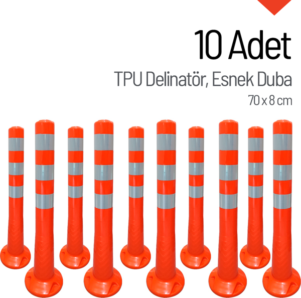 10'lu Delinatör Seti 70x8 cm TPU, Esnek Duba - Image 1