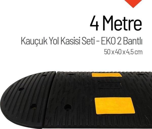 Kauçuk Hız Kesici, Yol Kasisi 50 x 40 x 4,5cm - EKO 2 Bantlı - 4 Metre - Image 1