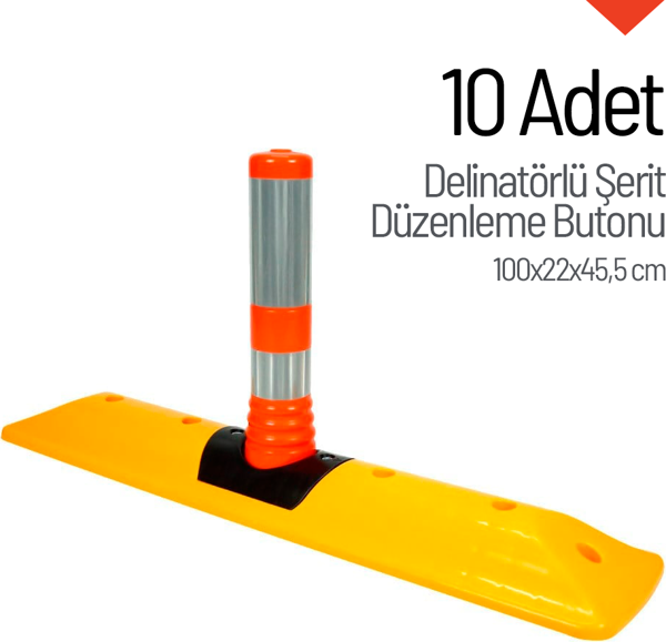 10'lu Delinatorlü Şerit Düzenleme Butonu Seti  - Image 1