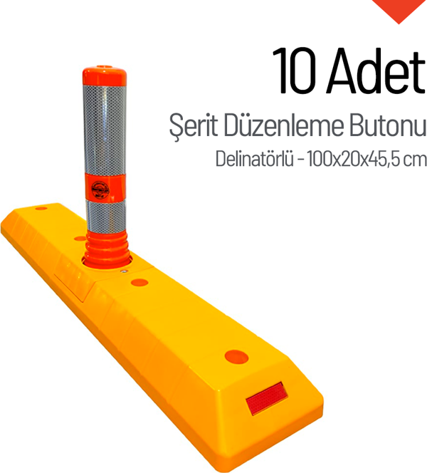 10'lu Delinatörlü Şerit Düzenleme Butonu Seti 100x20x45,5 cm - Image 1