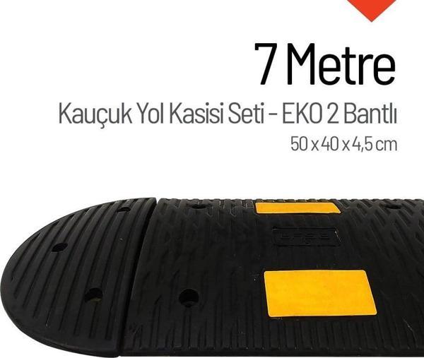 Kauçuk Hız Kesici, Yol Kasisi 50 x 40 x 4,5cm - EKO 2 Bantlı - 7 Metre - Image 1
