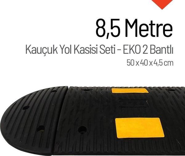 Kauçuk Hız Kesici, Yol Kasisi 50 x 40 x 4,5cm - EKO 2 Bantlı - 8,5 Metre - Image 1