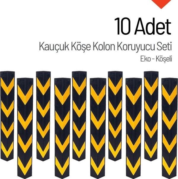 Kauçuk Otopark Köşe Kolon Koruyucu (Eko-Köşeli) Onlu Set - Image 1