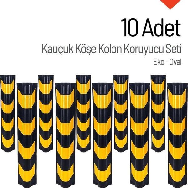 Kauçuk Otopark Köşe Kolon Koruyucu, Koruma Eko-Oval Onlu Set - Image 1