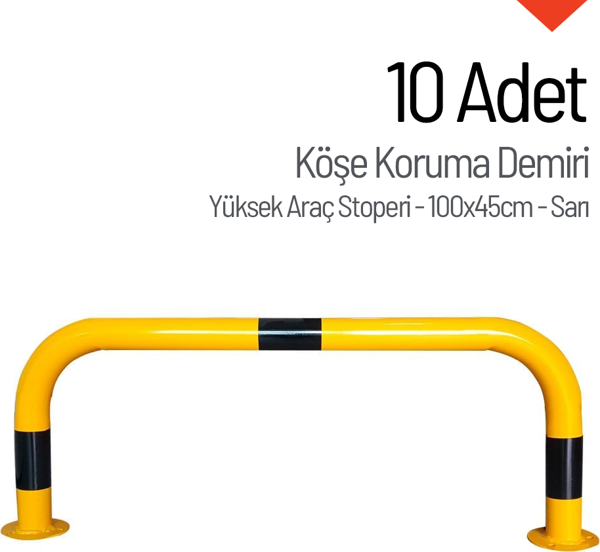 10'lu Köşe Koruma Demiri Seti - Yüksek Araç Stoperi 100x45cm-3665 - Image 1