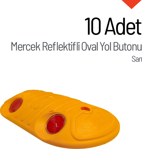 10'lu Mercek Reflektifli Oval Yol Butonu Seti - Image 1