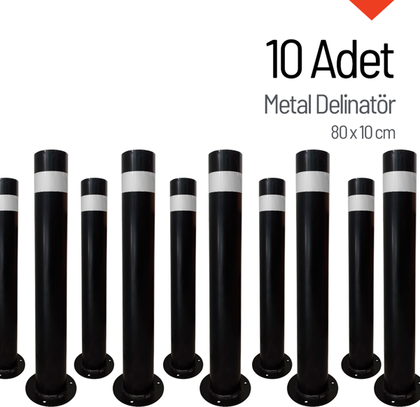 10'lu Metal Delinatör Seti, Metal Duba 80 x 10 cm - Image 1