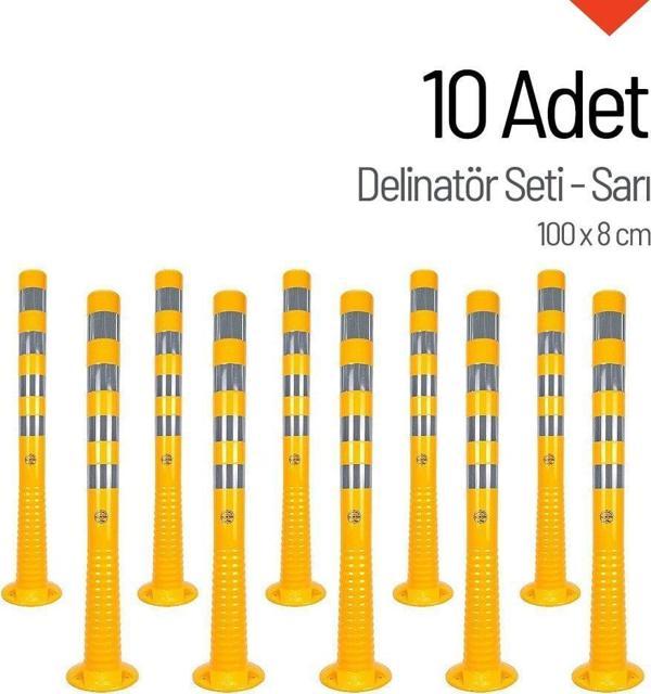 Delinatör 100 x 8 cm Sarı 10 Adet, Esnek Duba - Image 1