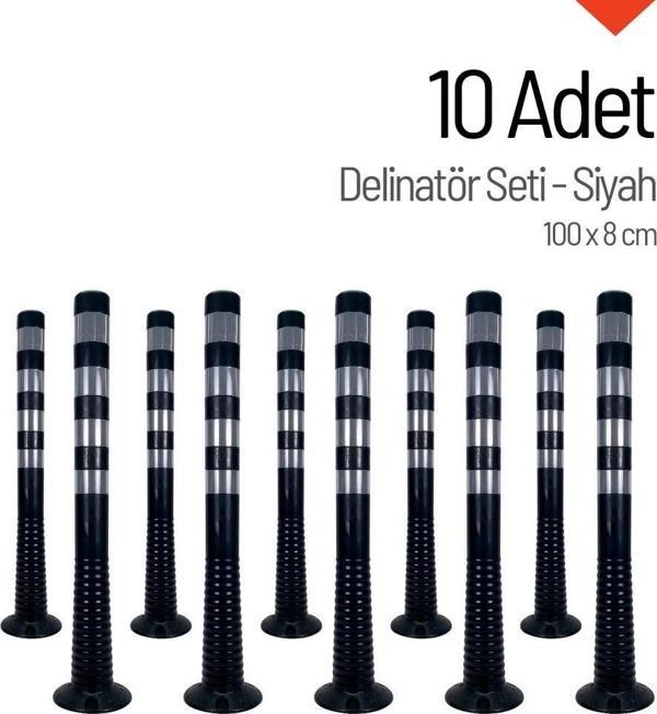 Delinatör 100 x 8 cm Siyah 10 Adet, Esnek Duba - Image 1