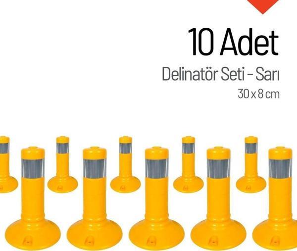 Delinatör 30 x 8 cm Sarı 10 Adet, Esnek Duba - Image 1