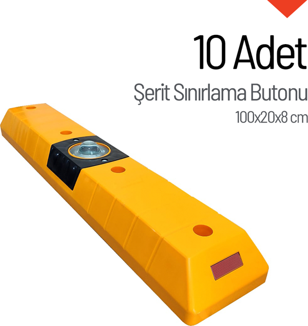 10'lu Şerit Sınırlama Butonu Seti 100x20x8 cm - Image 1