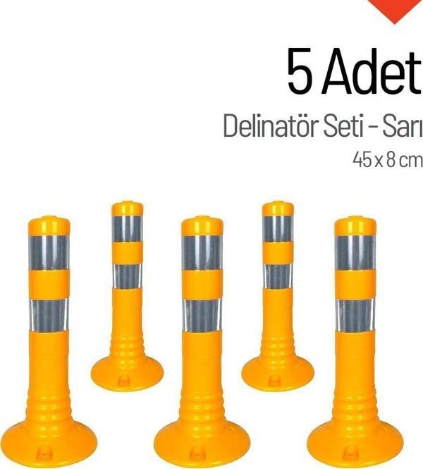 Delinatör 45 x 8 cm Sarı 5 Adet, Esnek Duba - Image 1
