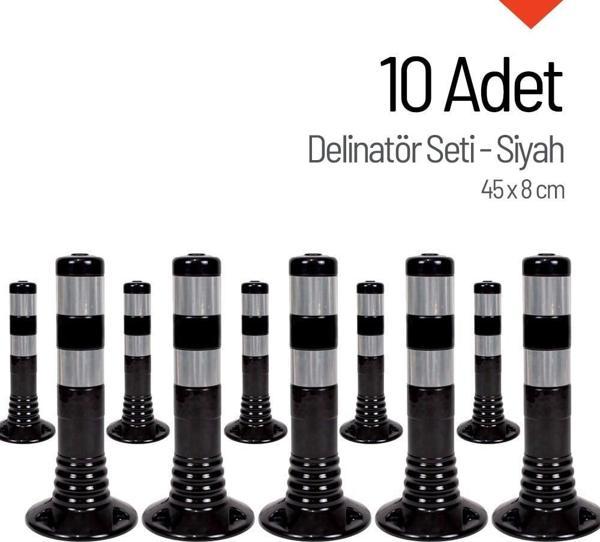 Delinatör 45 x 8 cm Siyah 10 Adet, Esnek Duba - Image 1