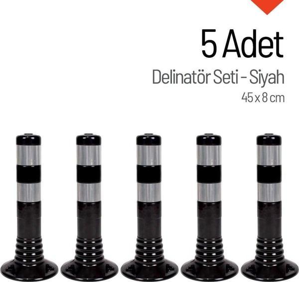 Delinatör 45 x 8 cm Siyah 5 Adet, Esnek Duba - Image 1