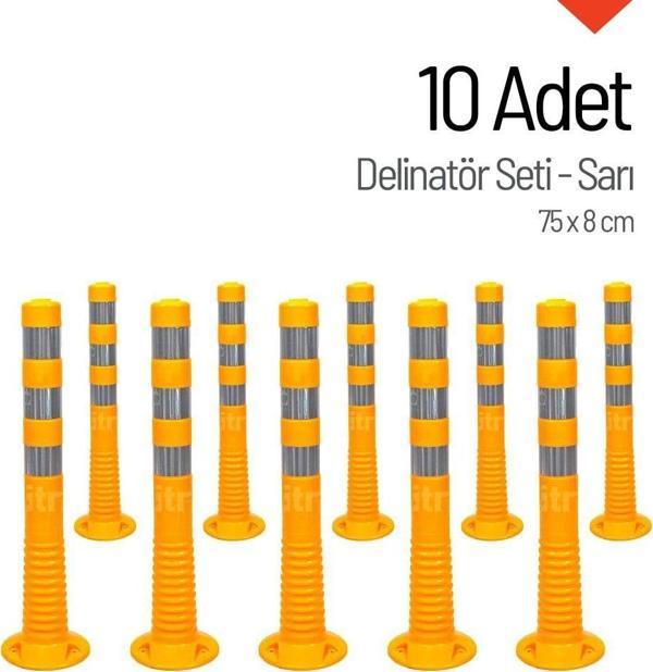Delinatör 75 x 8 cm Sarı 10 Adet, Esnek Duba - Image 1