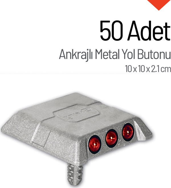 50'li Ankrajlı Metal Yol Butonu Seti - Image 1