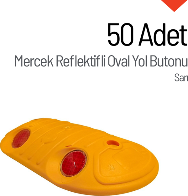 50'li Mercek Reflektifli Oval Yol Butonu Seti - Image 1