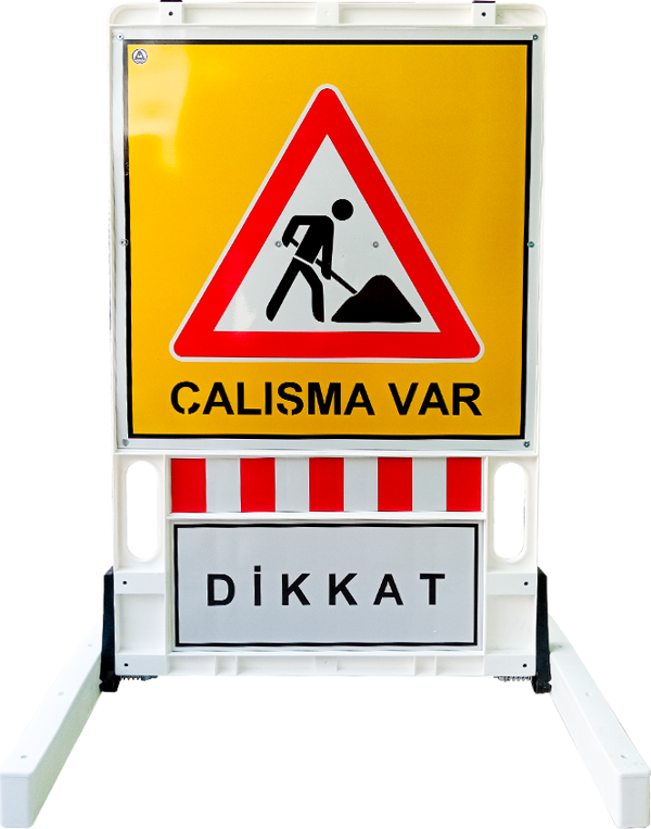 Katlanır Uyarı Levhalı Bariyer 150x90cm - Image 1