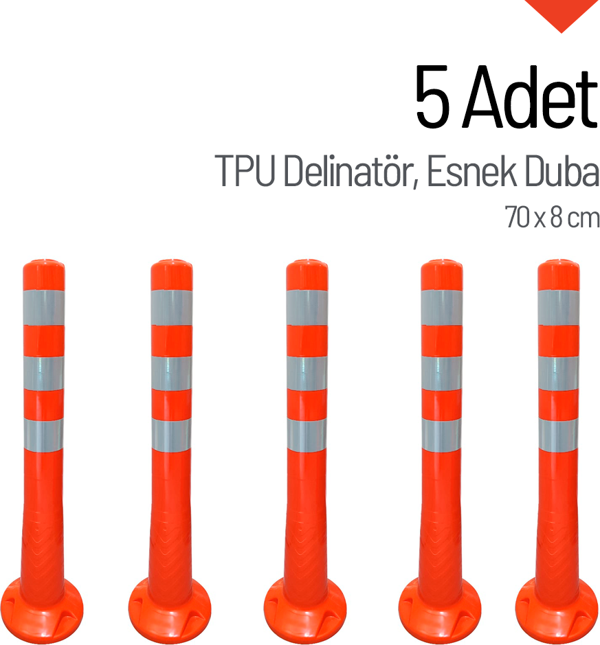 5'li Delinatör Seti 70x8 cm TPU, Esnek Duba - Image 1