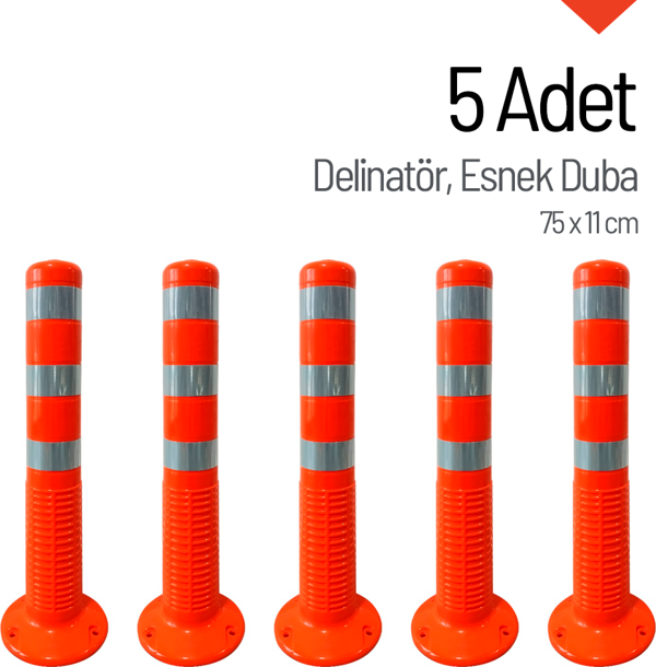 5'li Delinatör Seti 75 x 11 cm, Esnek Duba - Image 1
