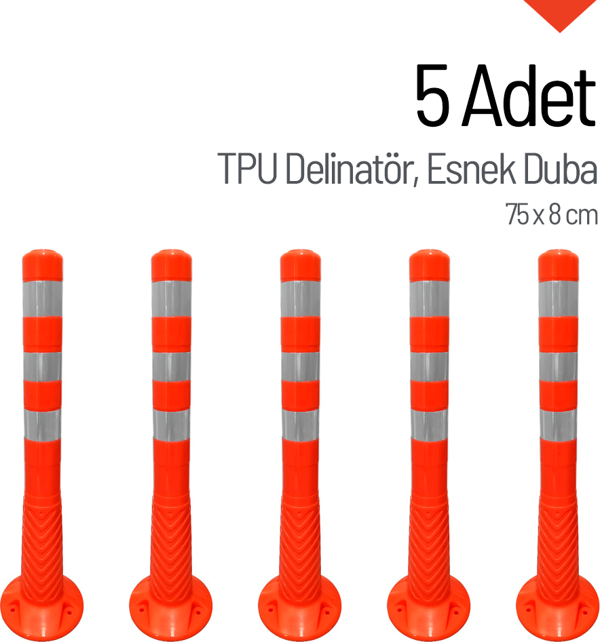 5'li Delinatör Seti 75x8 cm TPU, Esnek Duba - Image 1