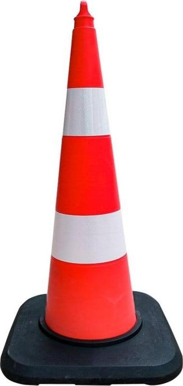 TPE Trafik Konisi 90 cm Ağırlıklı Çift Reflektifli Trafik Dubası - Image 1
