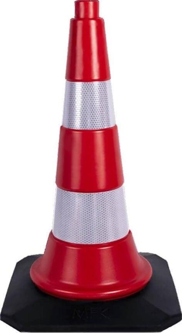 Trafik ve Reklam Konisi 50 cm, Kauçuk Tabanlı (HDPE) Trafik Dubası - Image 1
