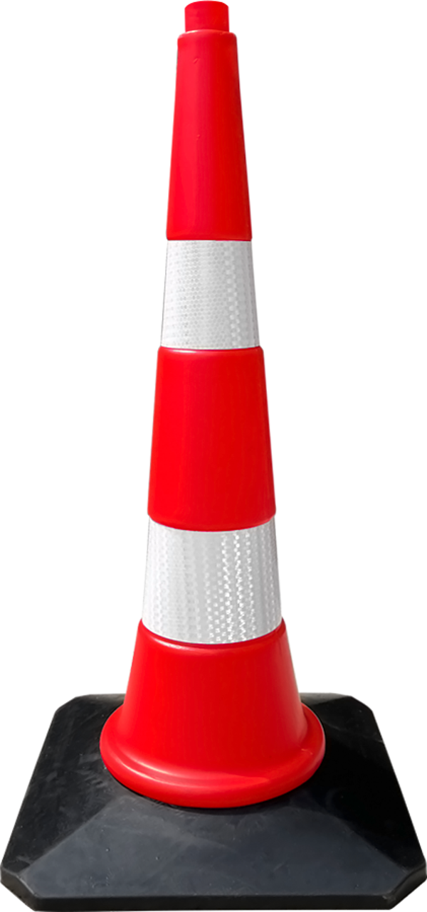 Trafik ve Reklam Konisi 75 cm, Kauçuk Tabanlı (HDPE) Trafik Dubası - Image 1