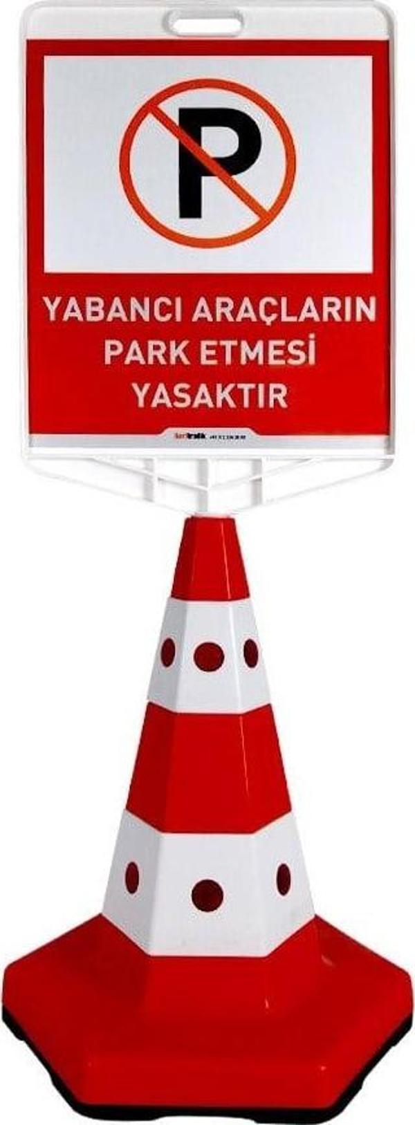 Yabancı Araçların Park Etmesi Yasaktır Logo Klasik Kedi Gözlü Koni Seti Trafik Dubası - Image 1