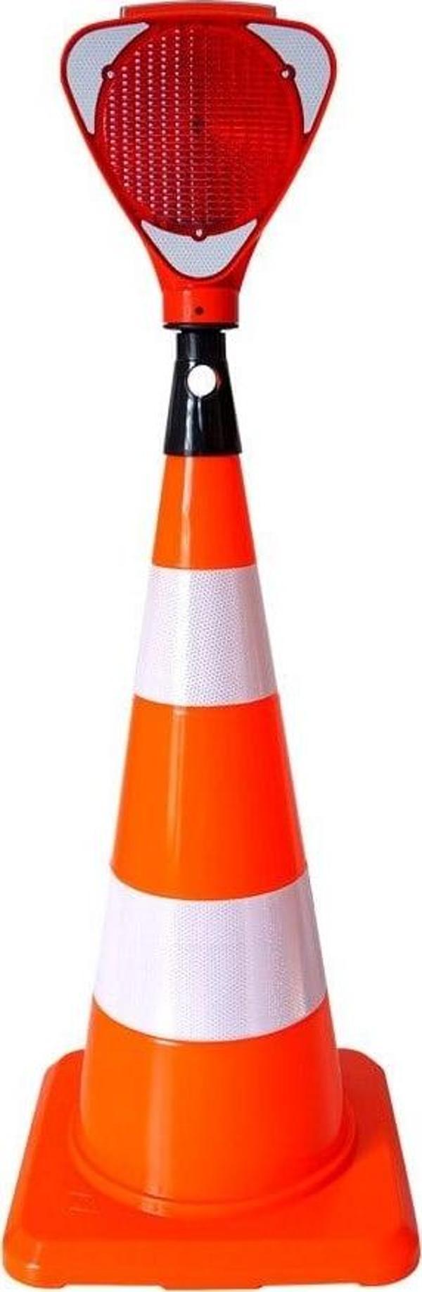 PVC 75 Koni + Üçgen Flaşör Seti Trafik Dubası - Image 1