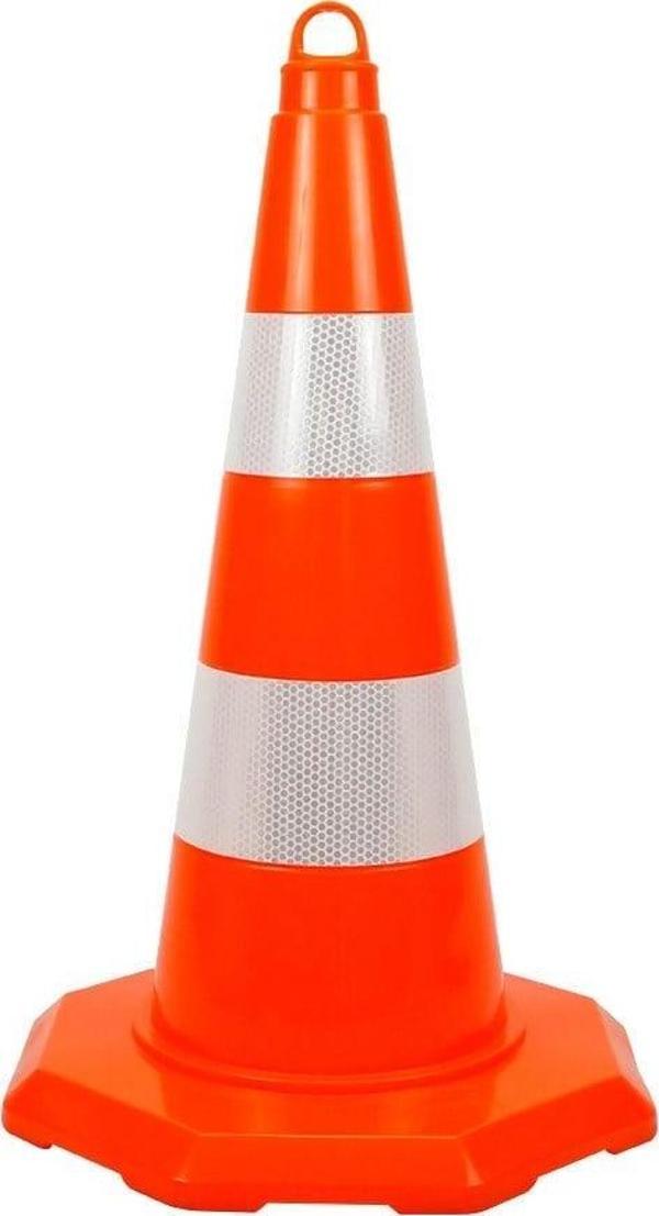 PVC Trafik Konisi 52 cm Çift Reflektifli Trafik Dubası - Image 1