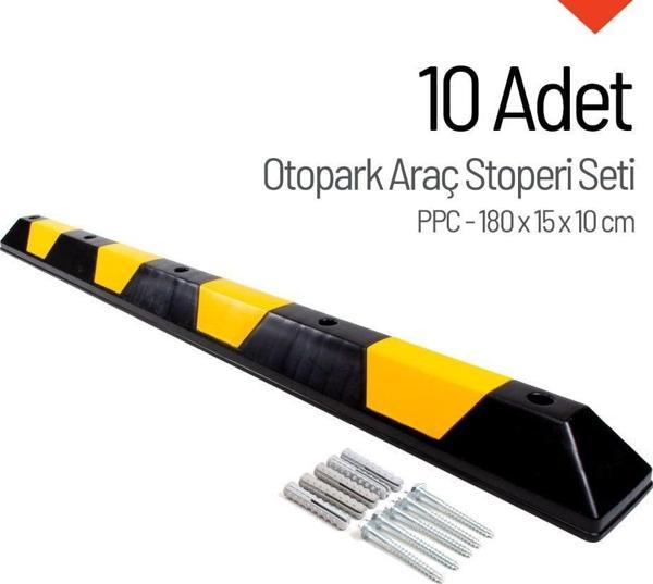 Oto Park Araç Stoperi PPC 180x15x10 cm 10 Adet - Image 1