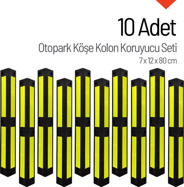 Otopark Köşe Kolon Koruyucu, Koruma 10'lu Set - Image 1